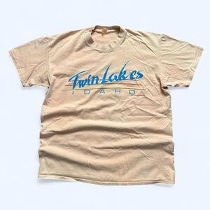 Vintage 1990s Twin Lakes Idaho peach T-Shirt XL